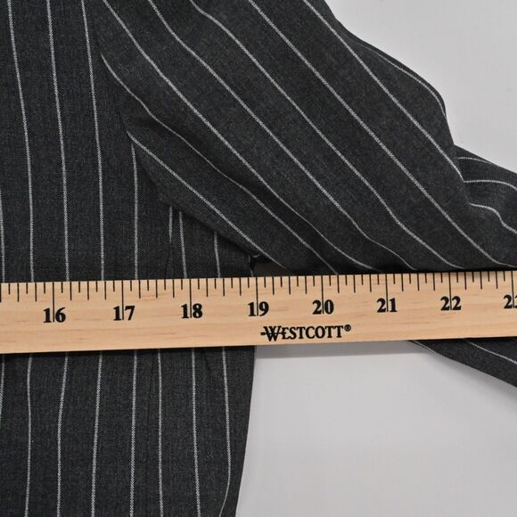 HIPCHIK COUTURE Blazer Womens Sz 8 Gray Pinstripe Rhinestone Butterfly Retro Y2K - Picture 11 of 13